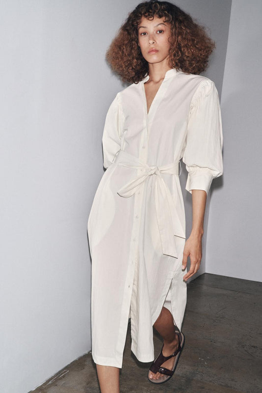 Zara puff Sleeve Shirt Dress