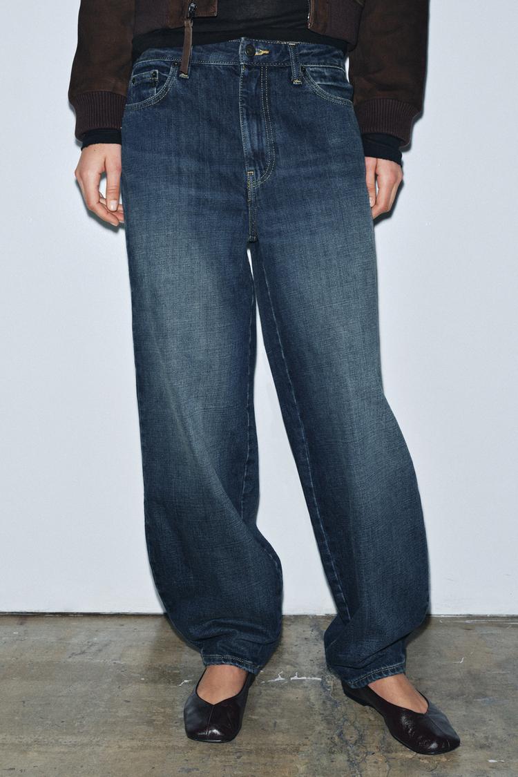 Zara Barrel Mid Waist Jean