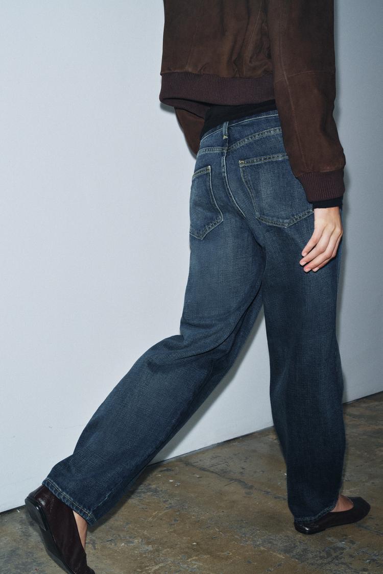 Zara Barrel Mid Waist Jean