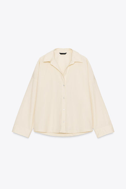 Zara Cropped Organic Cotton Twill Shirt