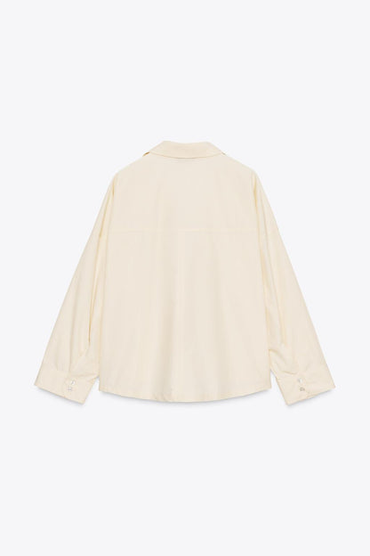 Zara Cropped Organic Cotton Twill Shirt