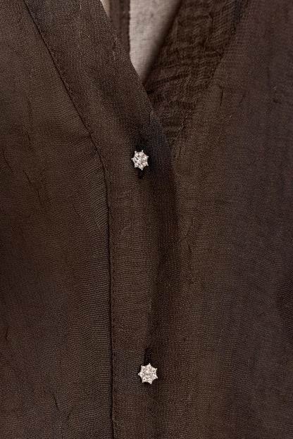 Semi-Sheer Shirt With Ties