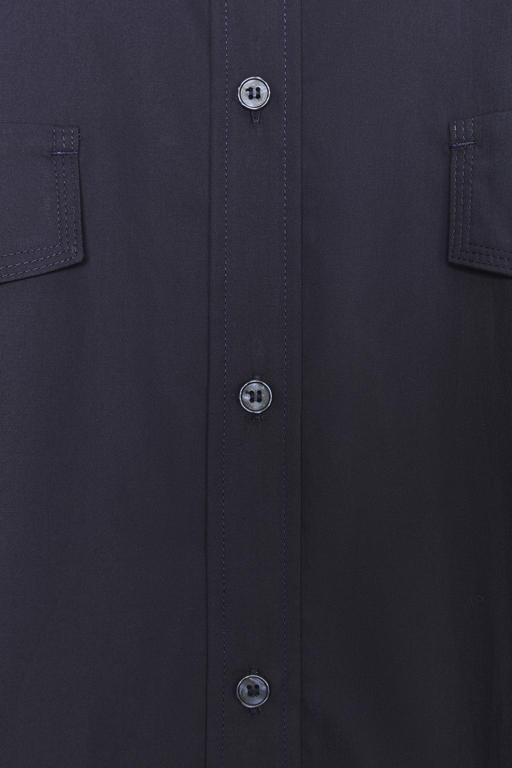 POPLIN SHIRT WITH SHOULDER PADS Navy
