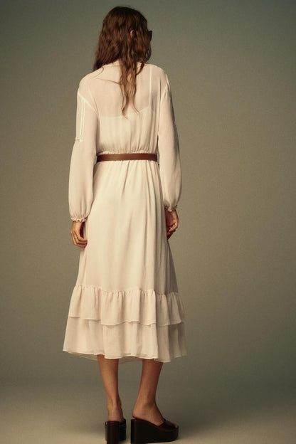 Zara Cotton Gauze Dress With Belt