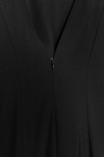 Zara Crepe Long Dress In Black