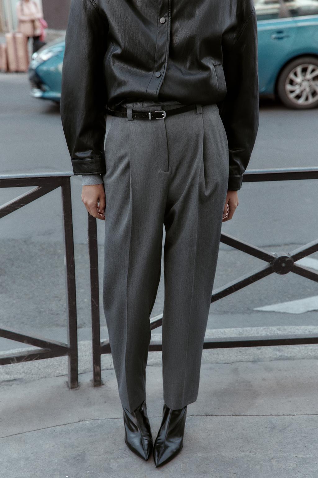 TROUSERS WITH BELT Grey