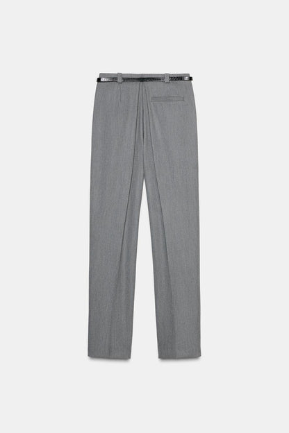 TROUSERS WITH BELT Grey
