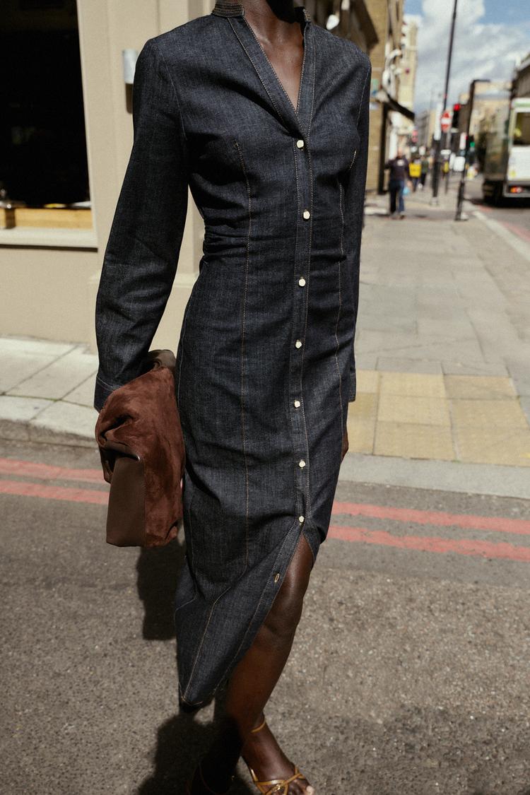Zara Fitted Denim Dress