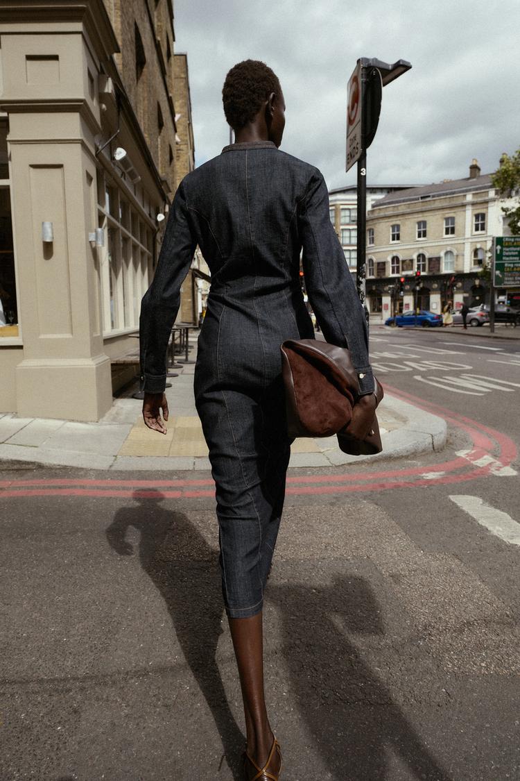 Zara Fitted Denim Dress