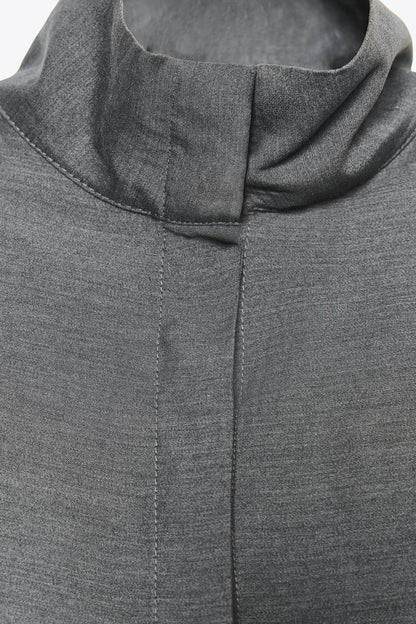 FLOWING HIGH NECK SHIRT Grey