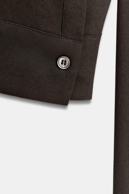 Zara Draped Dress In Dark Brown