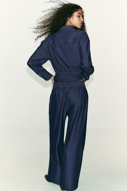 Zara Stitch Wide Leg Trouser