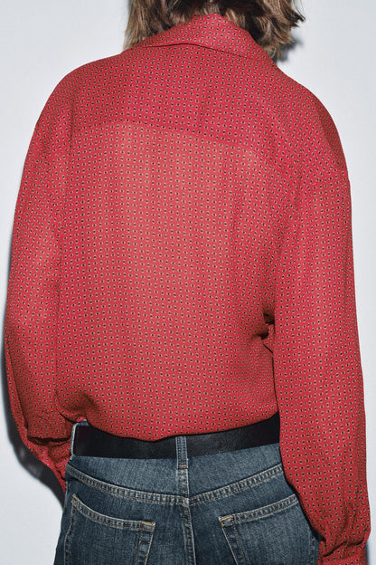Tie Neck Long Sleeve Blouse