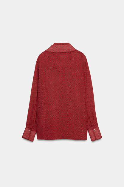 Tie Neck Long Sleeve Blouse
