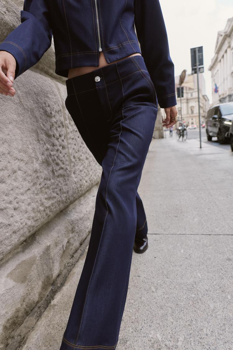 Bootcut Trouser With Contrast Topstitching