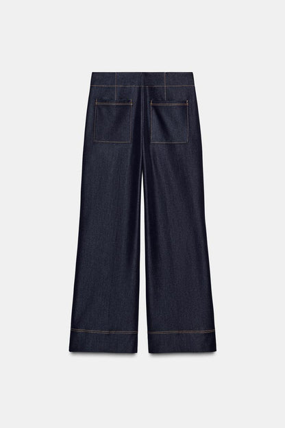 Bootcut Trouser With Contrast Topstitching
