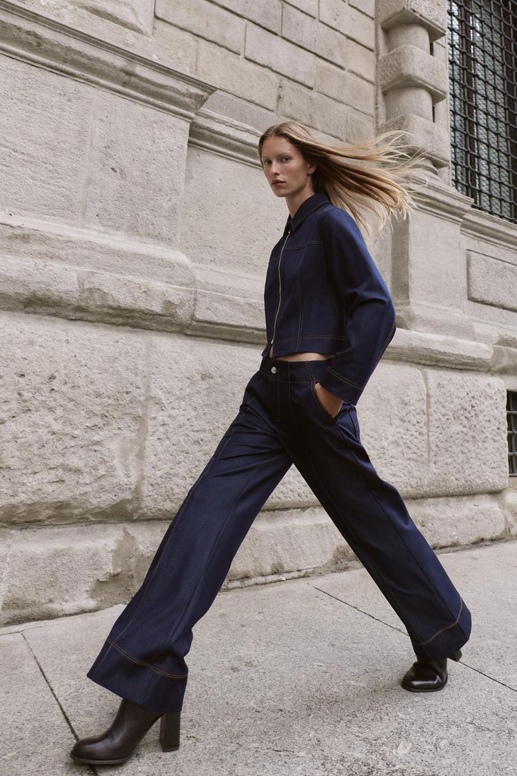 Bootcut Trouser With Contrast Topstitching