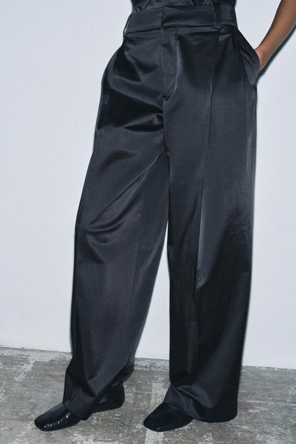 Zara Satin Trouser With Darts