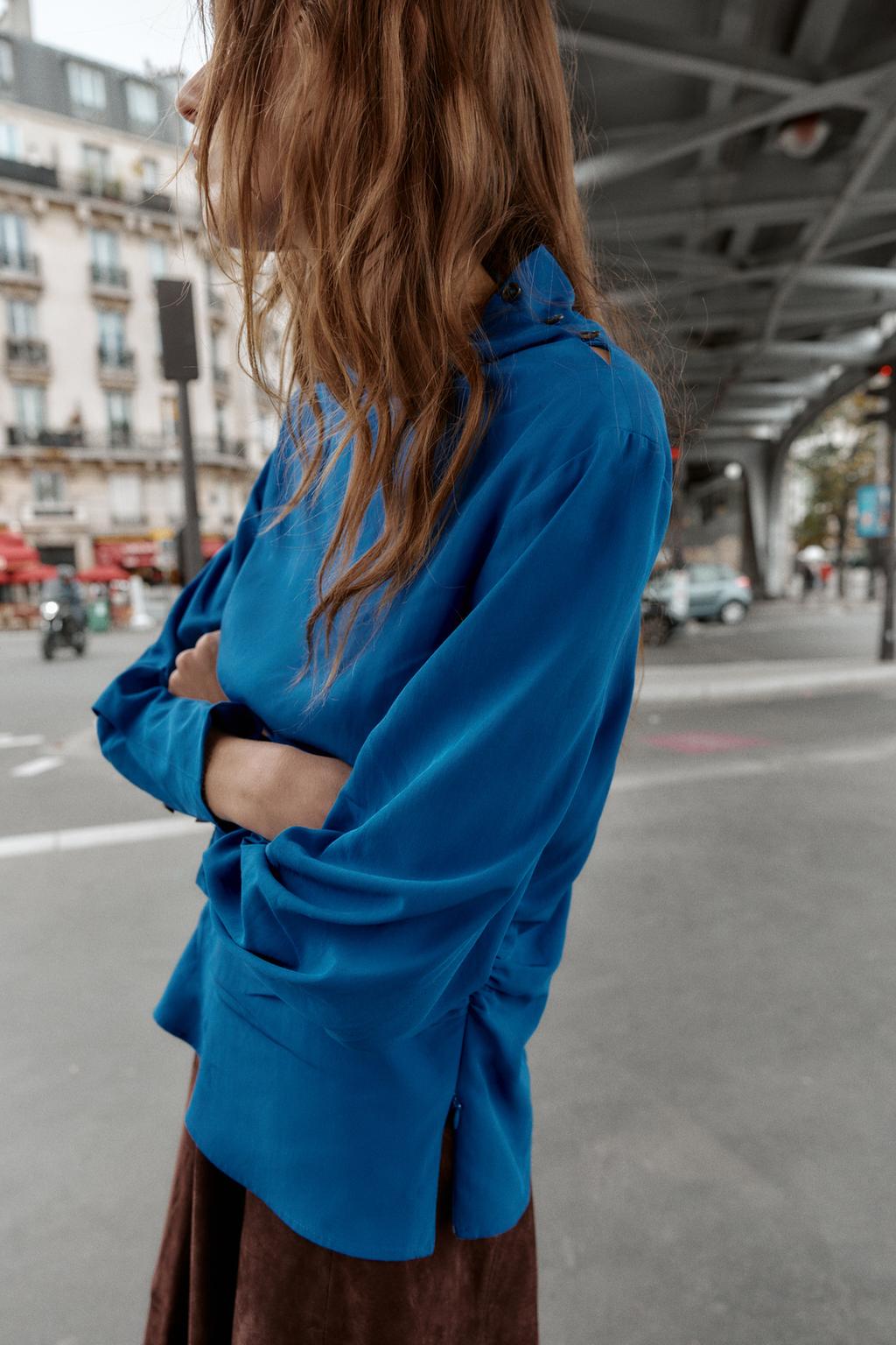 Zara Draped Blouse Shirt