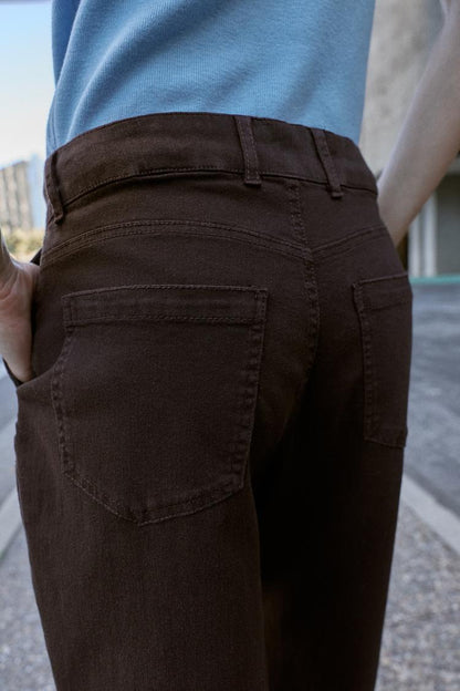 Balloon Trouser With Darts Brown