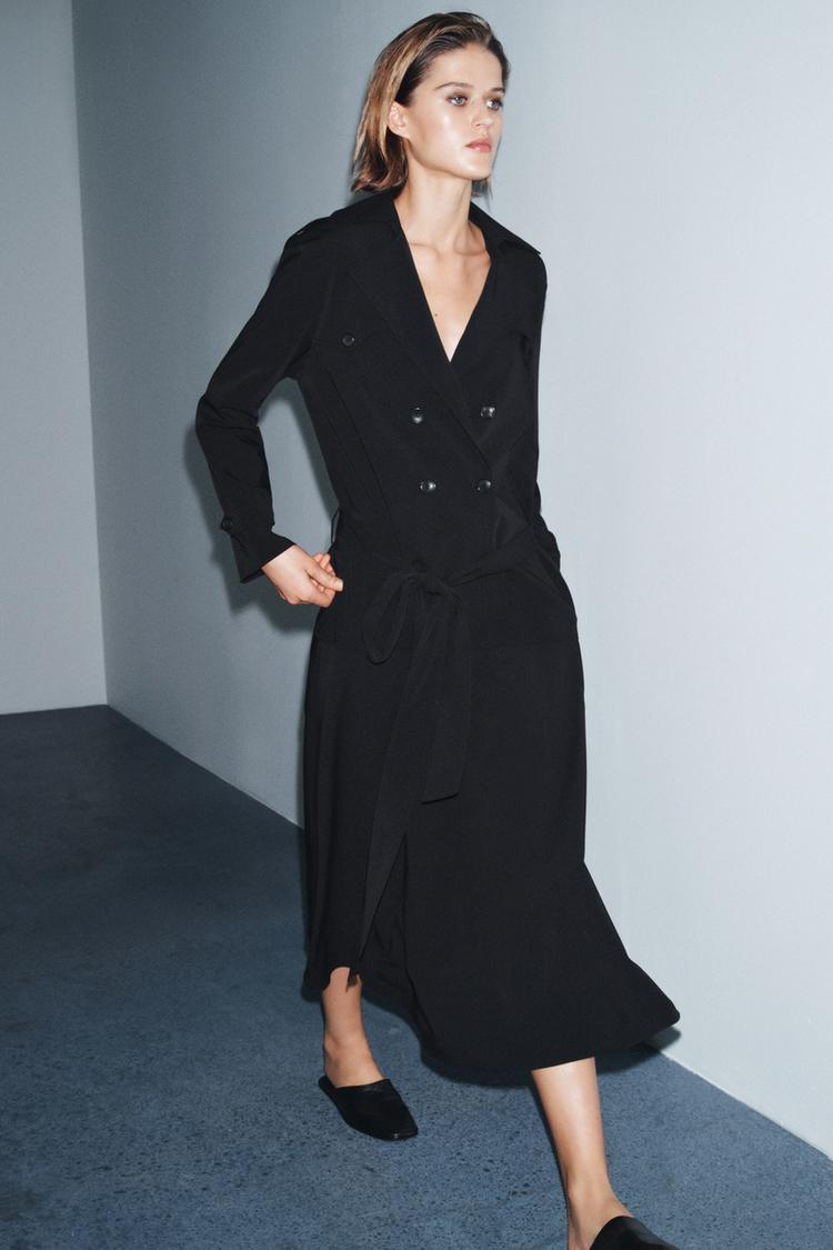 Zara Trench Midi Dress