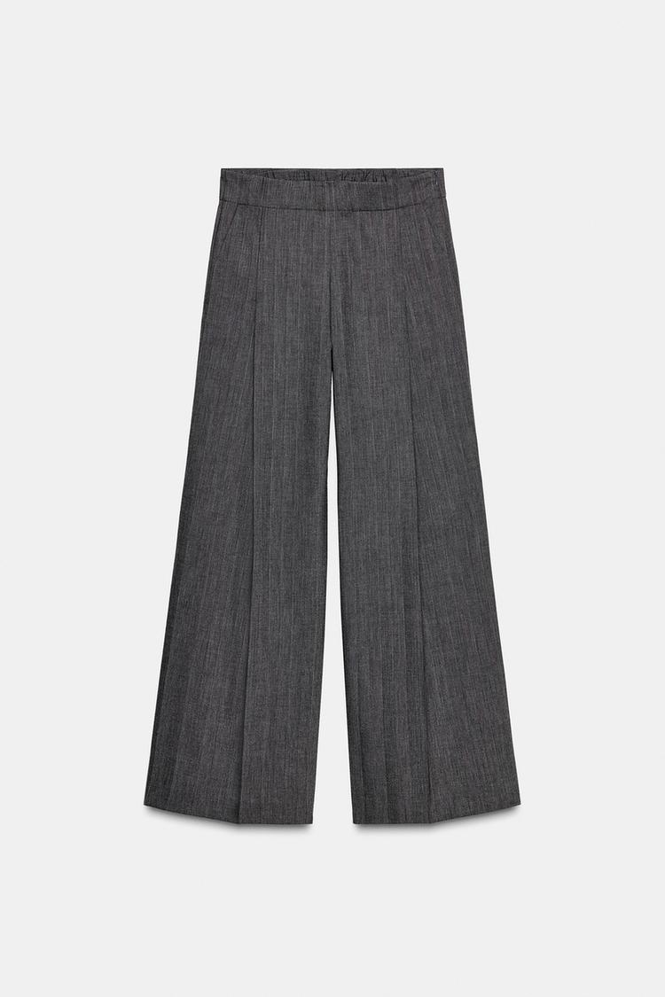 ZW Collection Wool Trouser In Grey Marl
