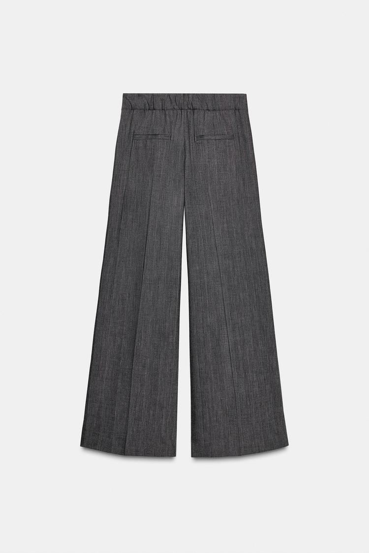 ZW Collection Wool Trouser In Grey Marl