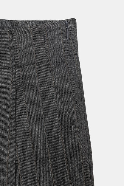 ZW Collection Wool Trouser In Grey Marl