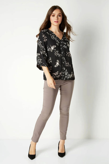 Light Brown Full Length Stretch Trousers