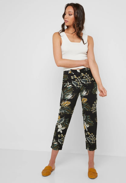 Floral Print Ankle Grazer Pants