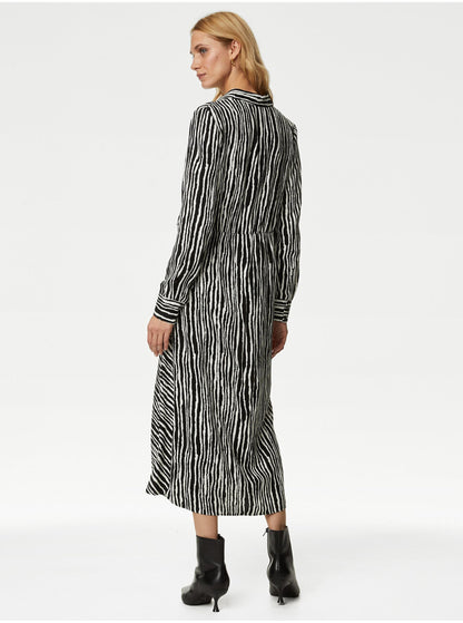 Striped Midaxi Shirt Dress