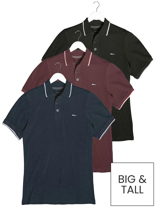 BadRhino 3 Pack Short Sleeve Tipping Polo Shirt - Multi