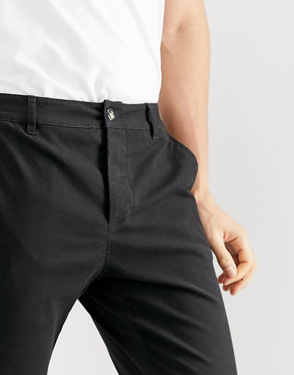 Slim Cropped Chinos Black