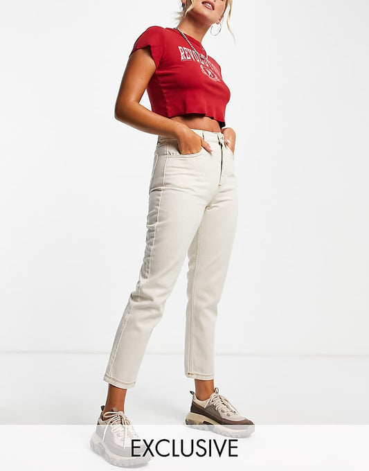 Reclaimed Vintage The '91 Mom Jeans In Ecru Wash