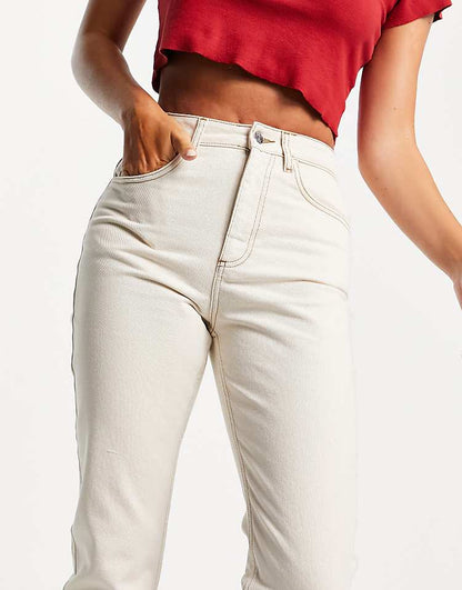 Reclaimed Vintage The '91 Mom Jeans In Ecru Wash