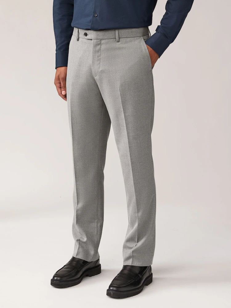 Grey Regular Fit Textured Suit Trouser