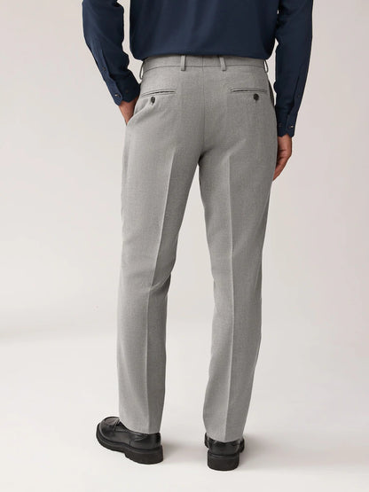 Grey Regular Fit Textured Suit Trouser
