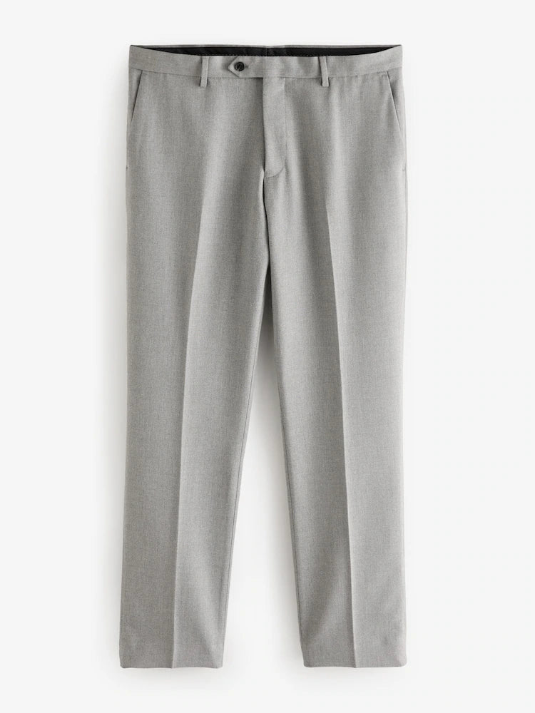 Grey Regular Fit Textured Suit Trouser