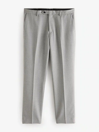 Grey Regular Fit Textured Suit Trouser