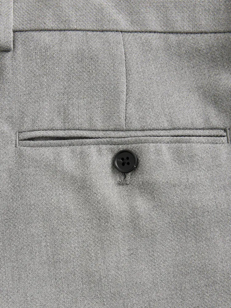 Grey Regular Fit Textured Suit Trouser
