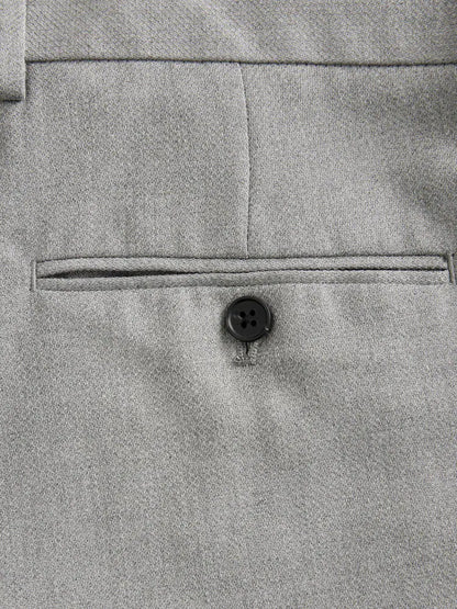 Grey Regular Fit Textured Suit Trouser