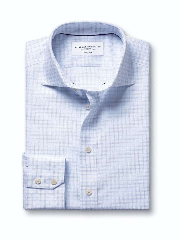 Non-Iron Stretch Trafalgar Weave Cutaway Slim Fit Shirt