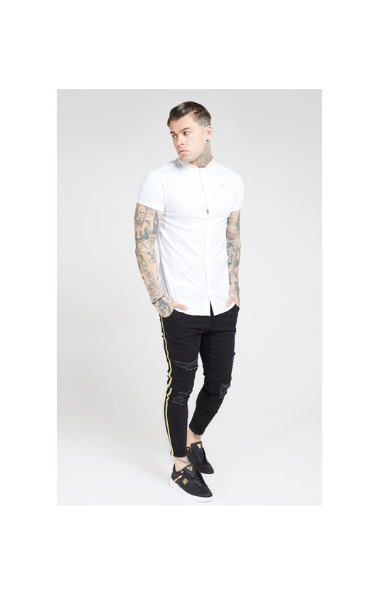 Short Sleeve Gold Tape Collar Shirt