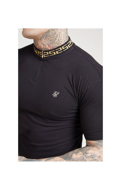 Short Sleeve Chain Rib Collar Polo