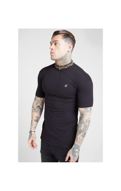 Short Sleeve Chain Rib Collar Polo