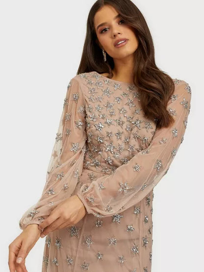 Star All Over Embellished Maxi Dress