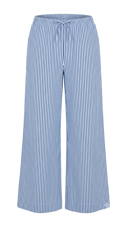 Blue Stripe Wide Leg Trouser