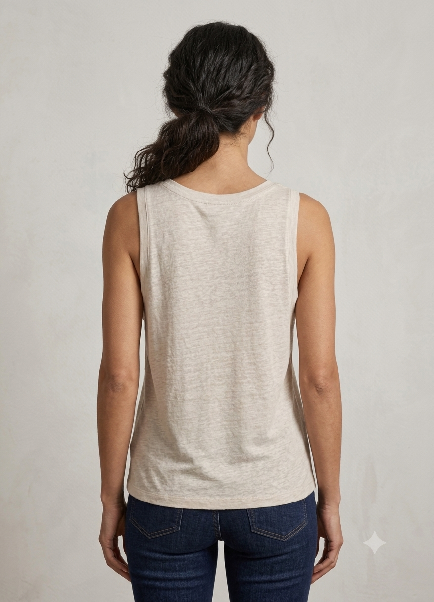 Next Linen Rich Crew Neck Vest Top