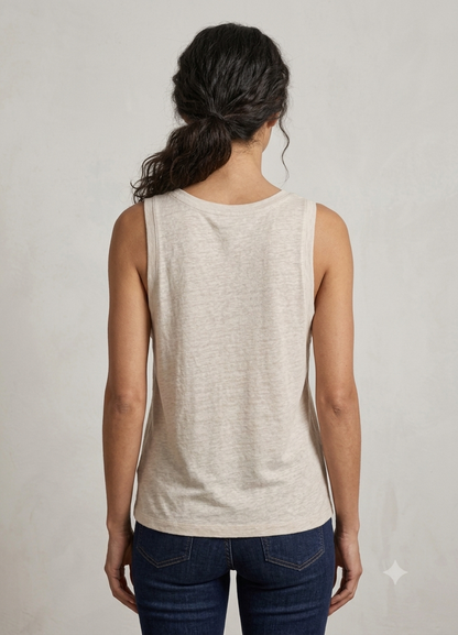 Next Linen Rich Crew Neck Vest Top
