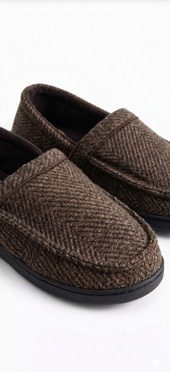 Tu Men Brown Herringbone Slipper
